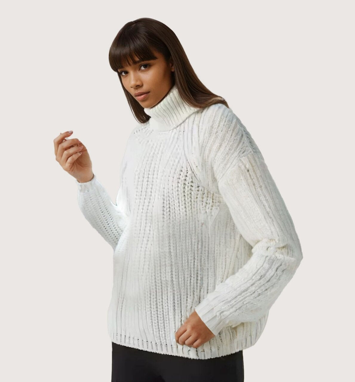 Turtle Neck Knitted Sweater